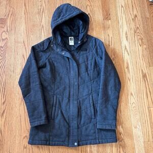 Women's The North Face Gray Black Zip Up Parka Insulated Jacket Coat Sz Medium M